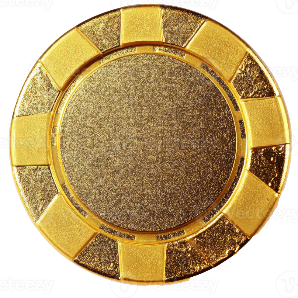 Golden chip on gaming table png