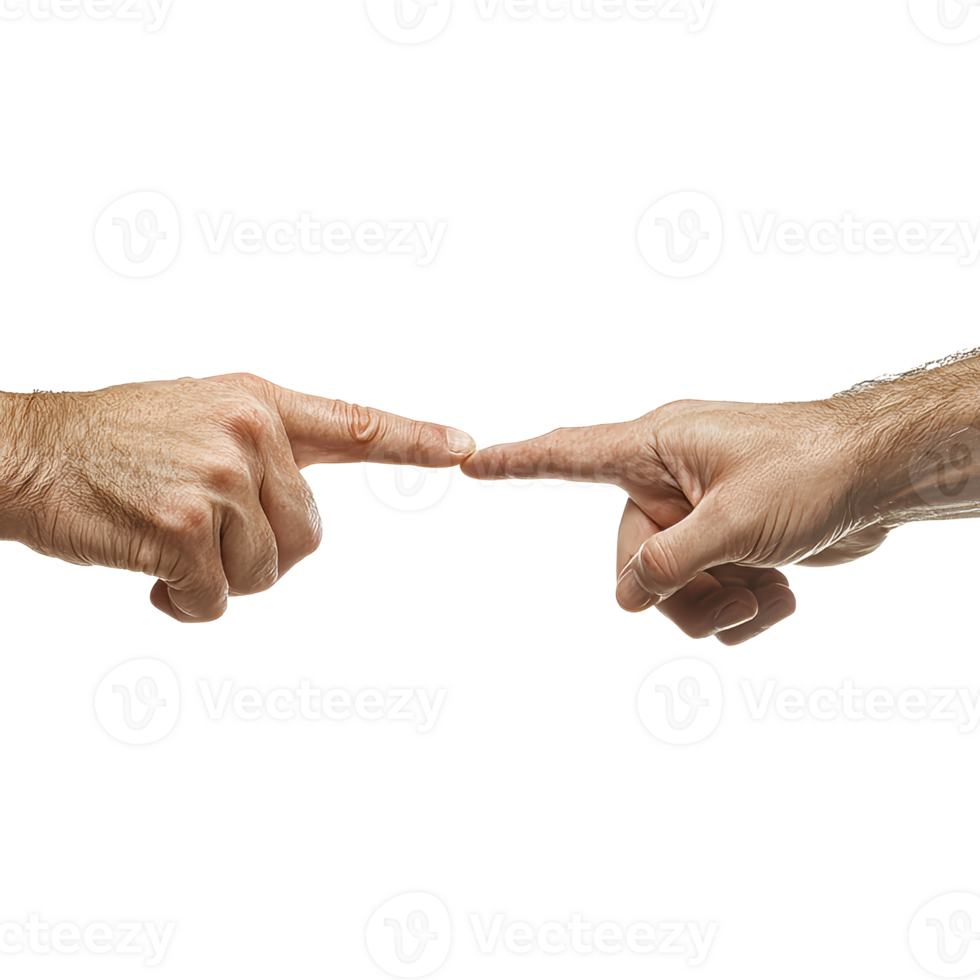 Two hands reaching out to connect in gentle touch png