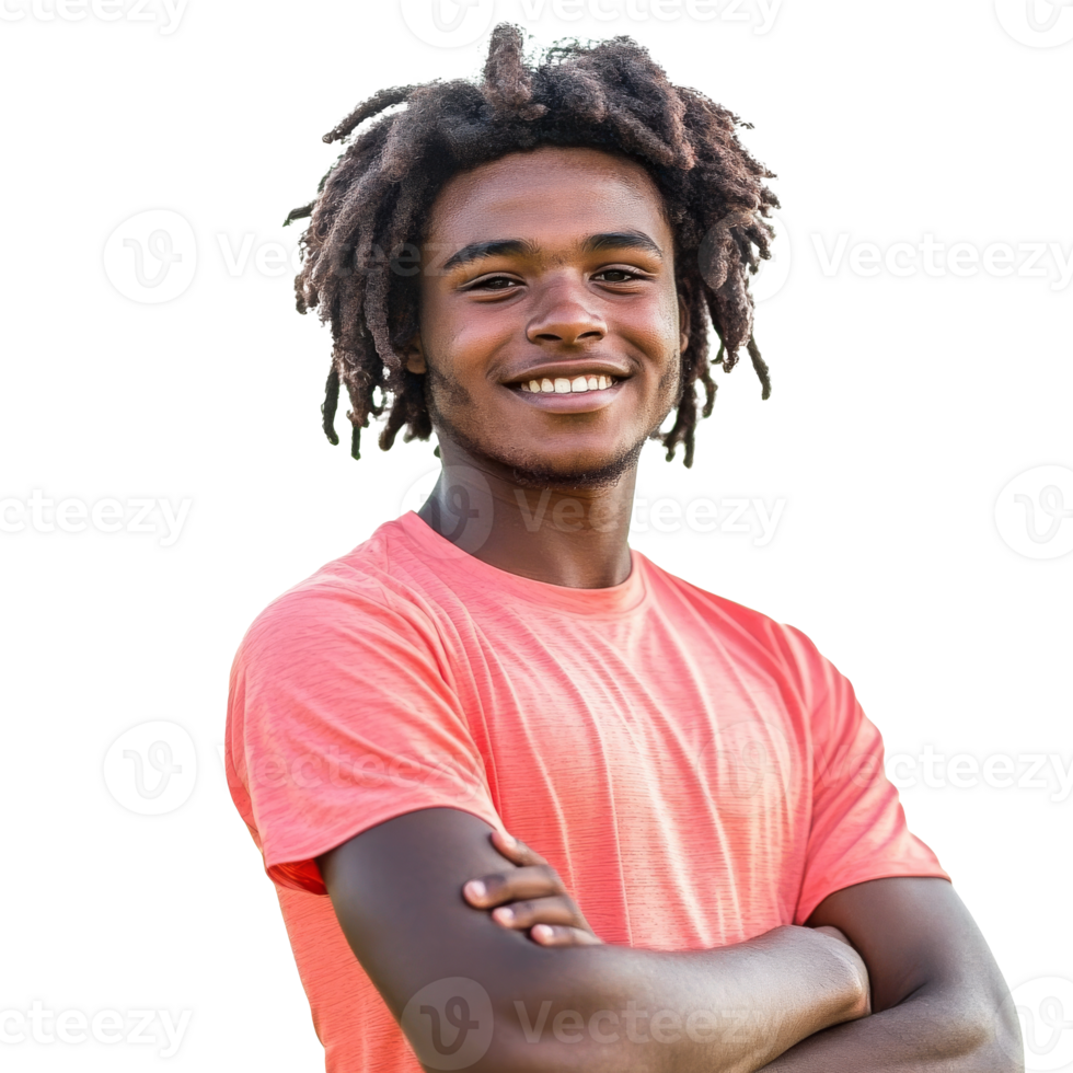 Confident young athlete smiling png