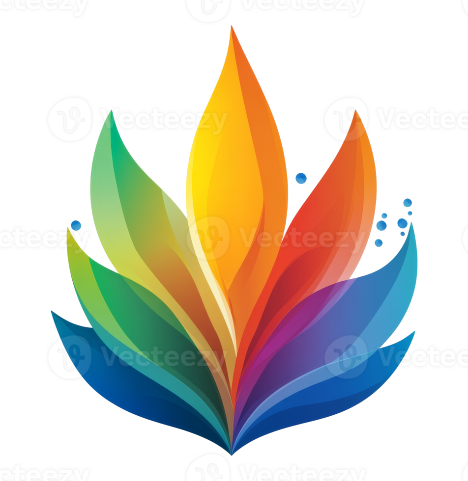 Colorful abstract design resembling a flower shape png