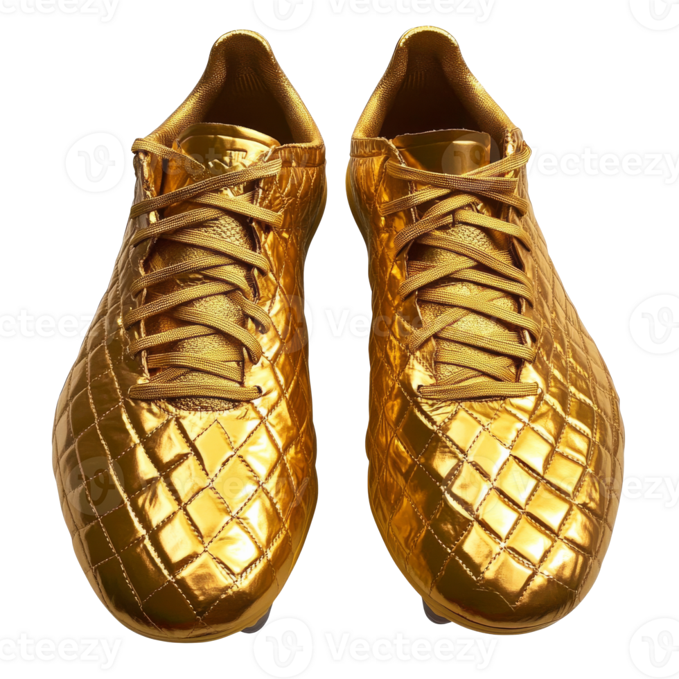 Golden performance soccer cleats png