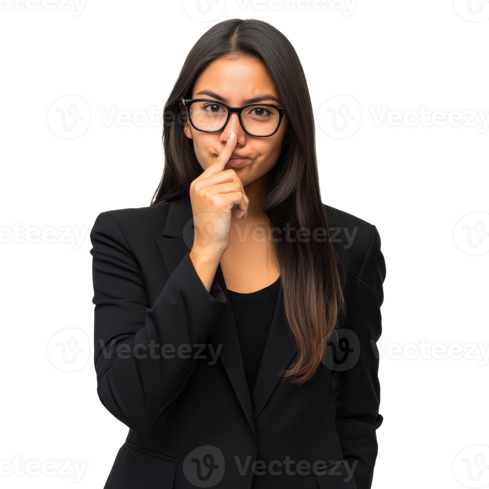 Business professional shushing indoors png