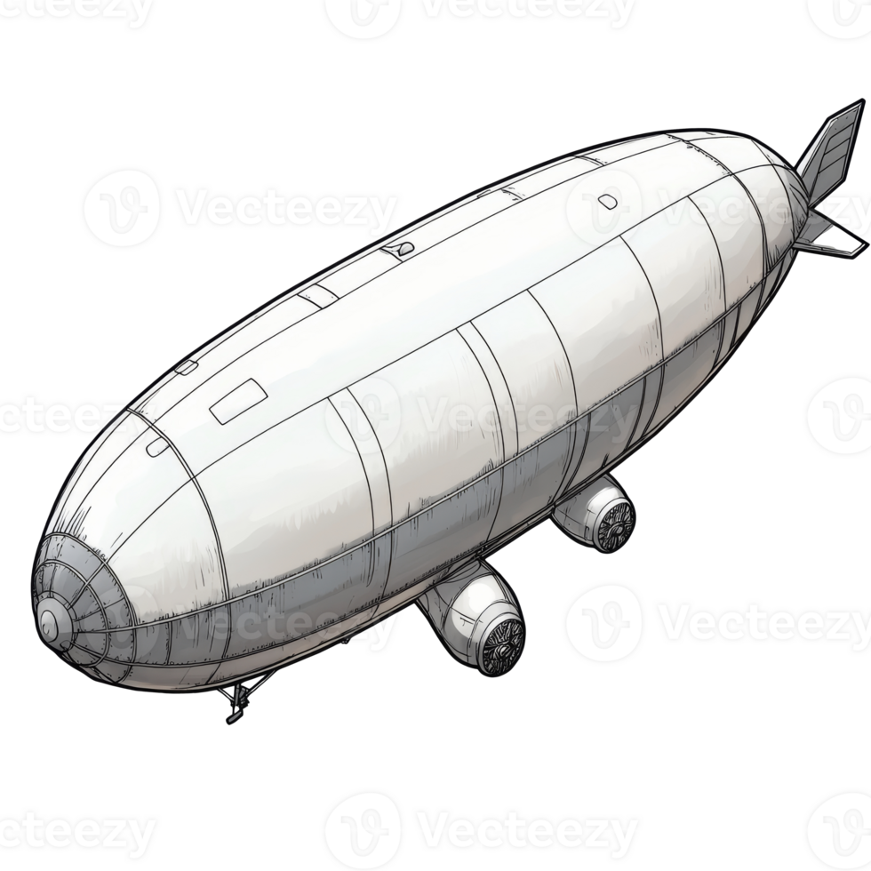 Streamlined airship design with propellers png