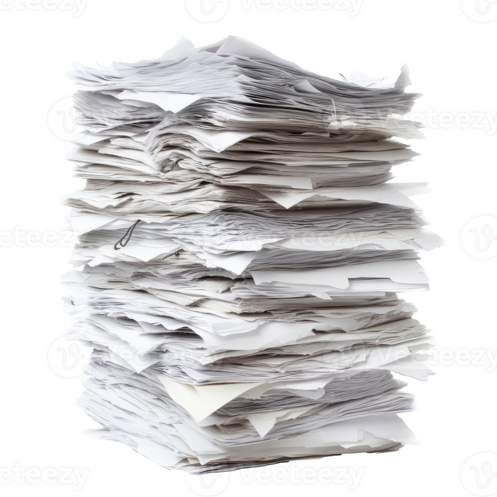 Messy stack ofoffice documents png