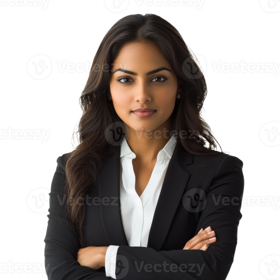 Confident woman in business attire png