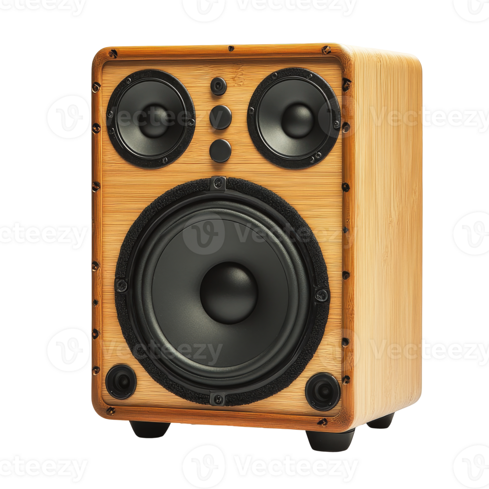 Sleek wooden speaker for modern audio png