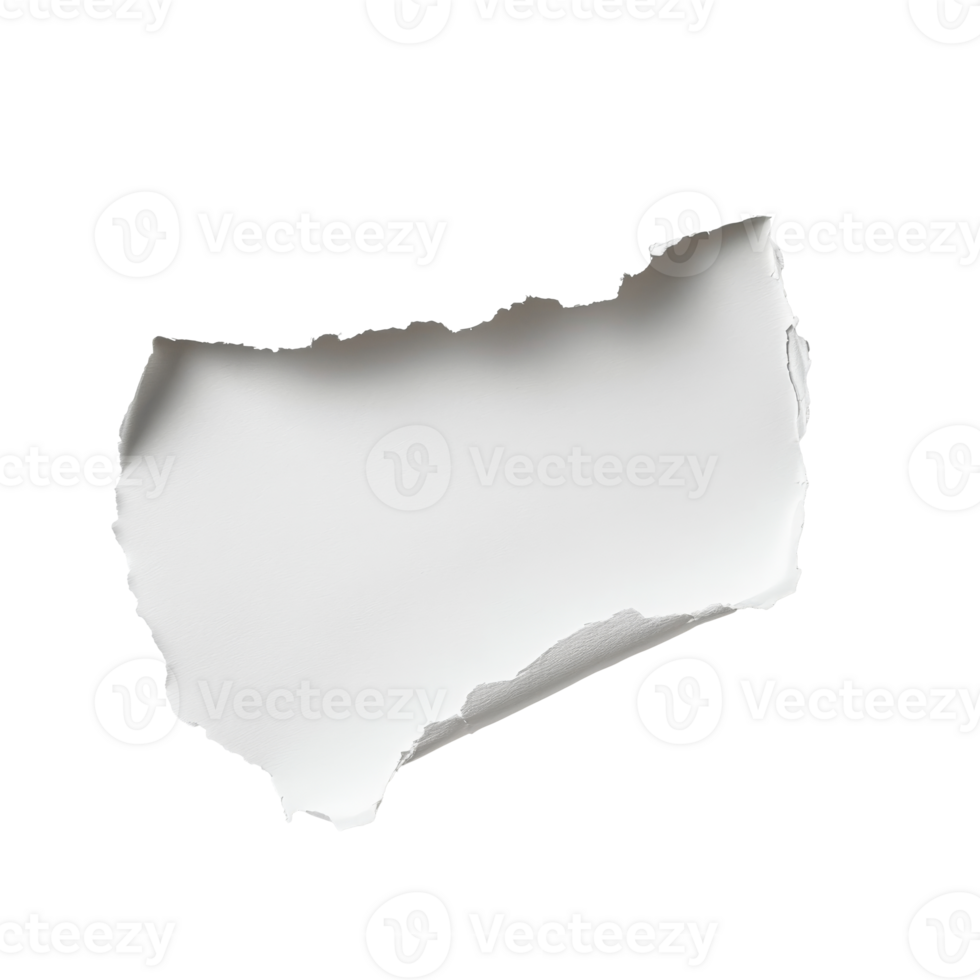White torn paper revealing empty space behind it png
