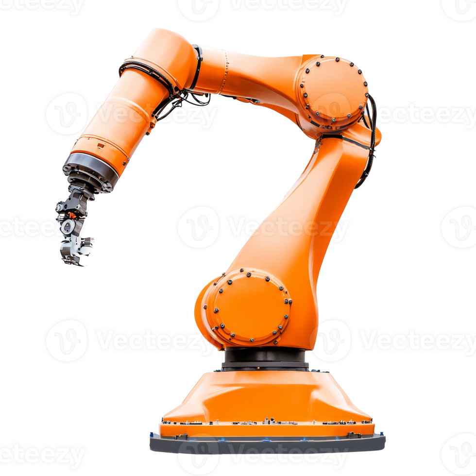 Industrial robot arm in action for assembly tasks png