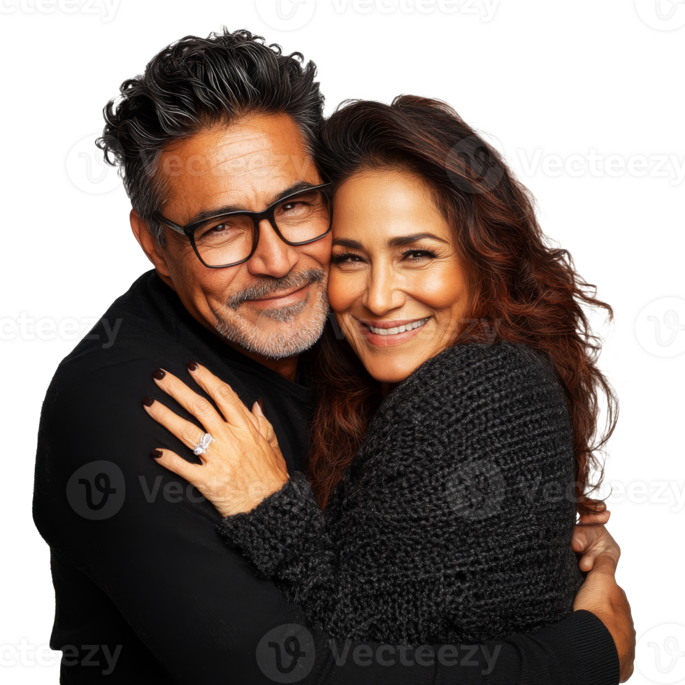 Happy couple embracing and smiling png