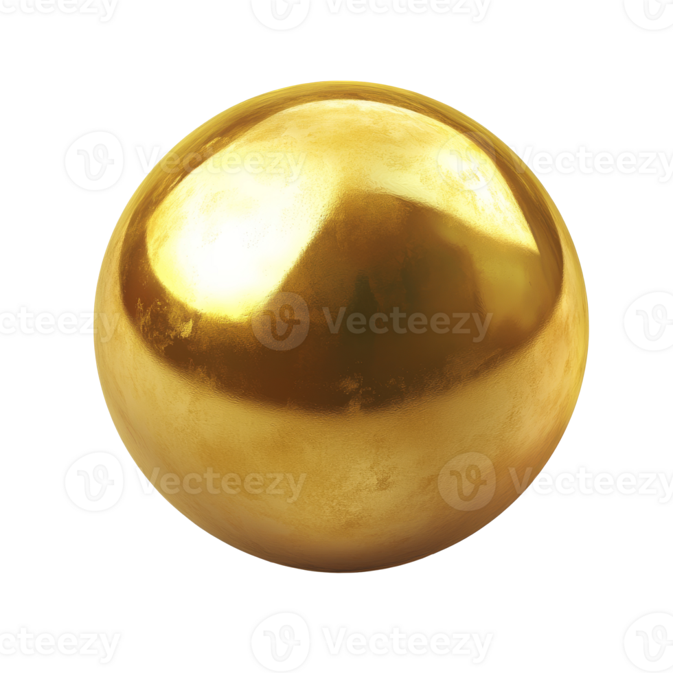 Shiny golden sphere on a plain background png