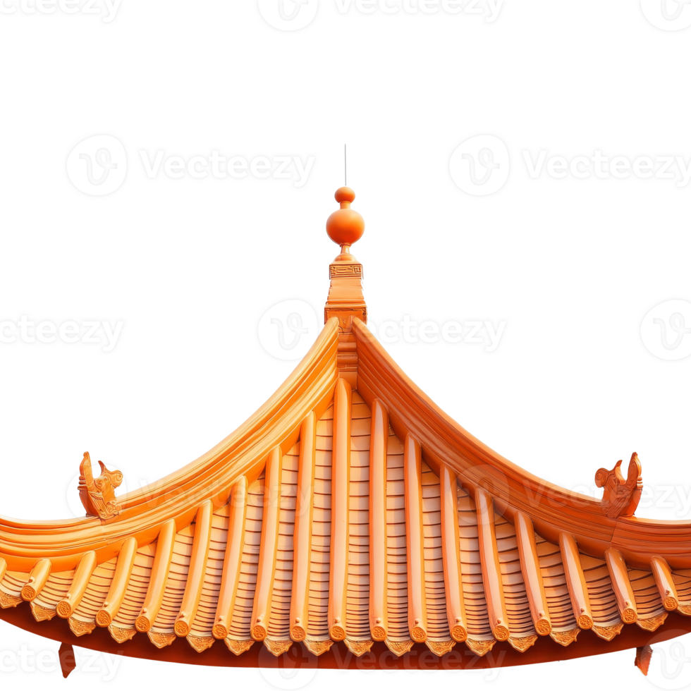 Traditional Asian roof design with ornate details png