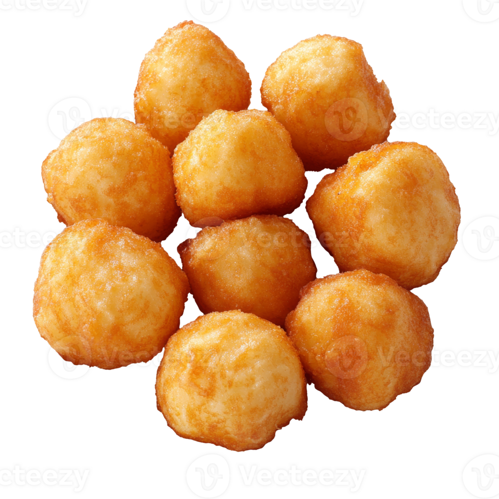 Golden fried cheese balls served on a white plate png