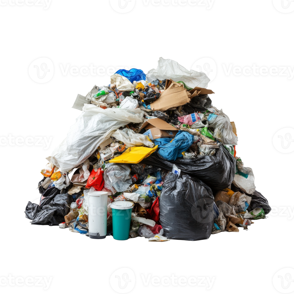 Big pile of mixed trash at dump png