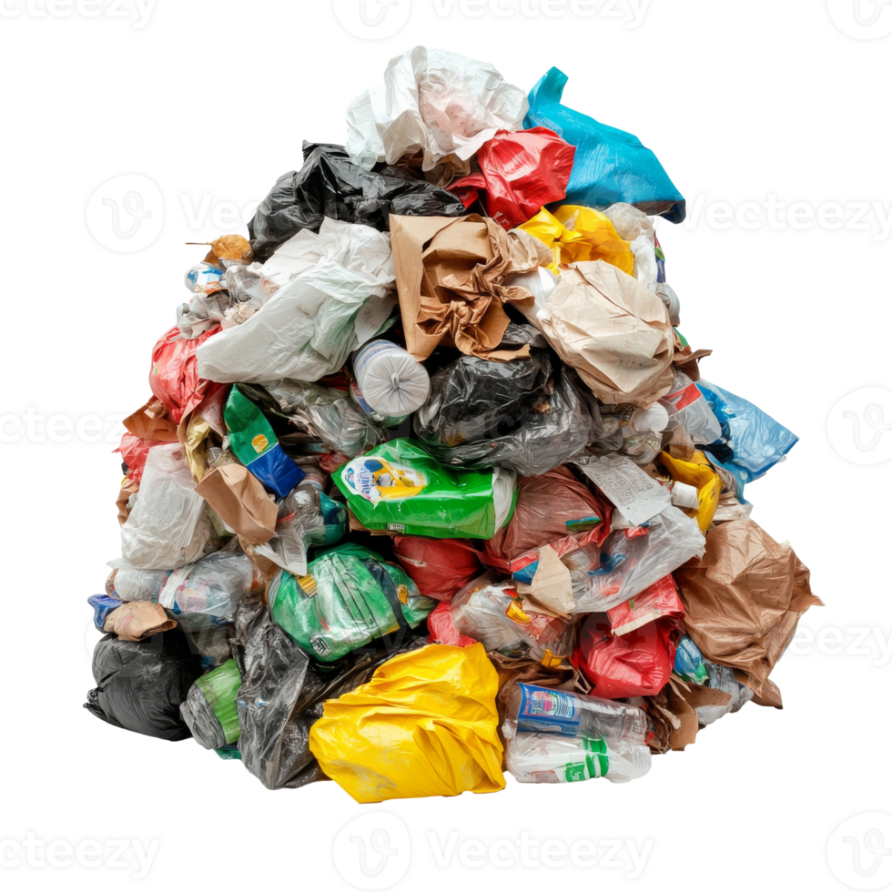 Waste collection heap in an urban recycling area png