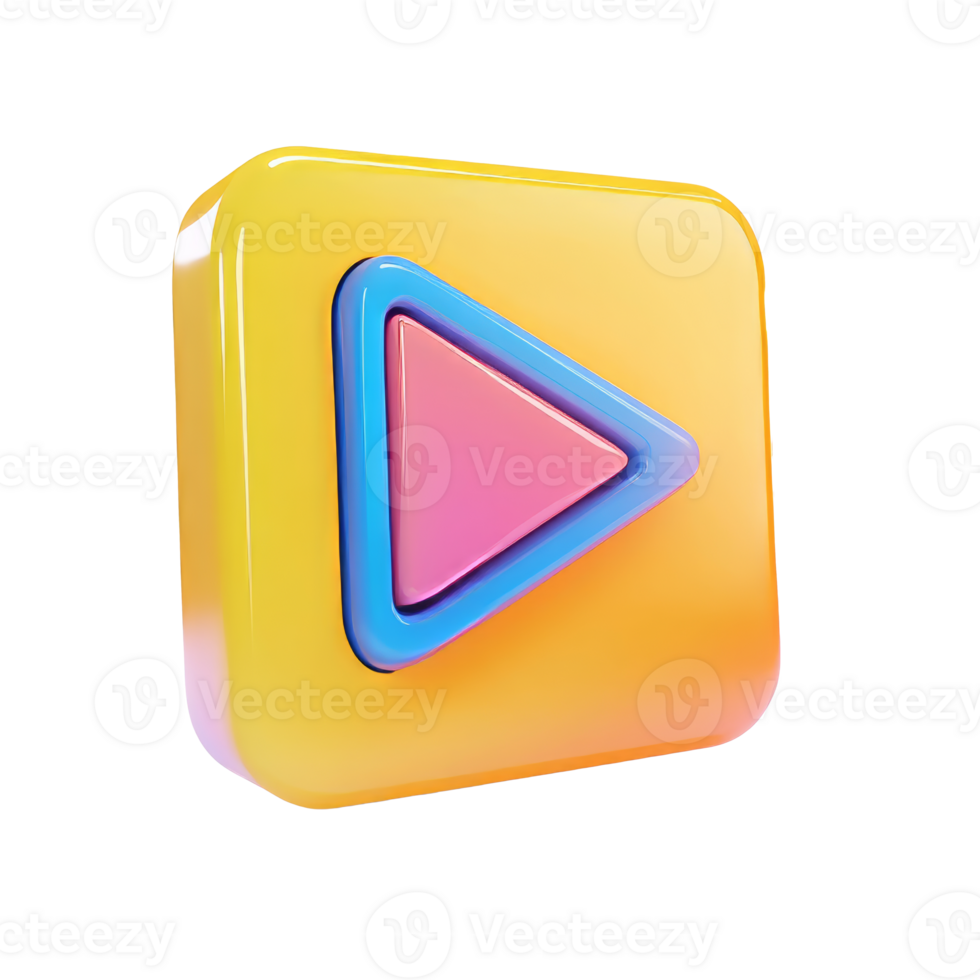 Vibrant yellow and blue play button png