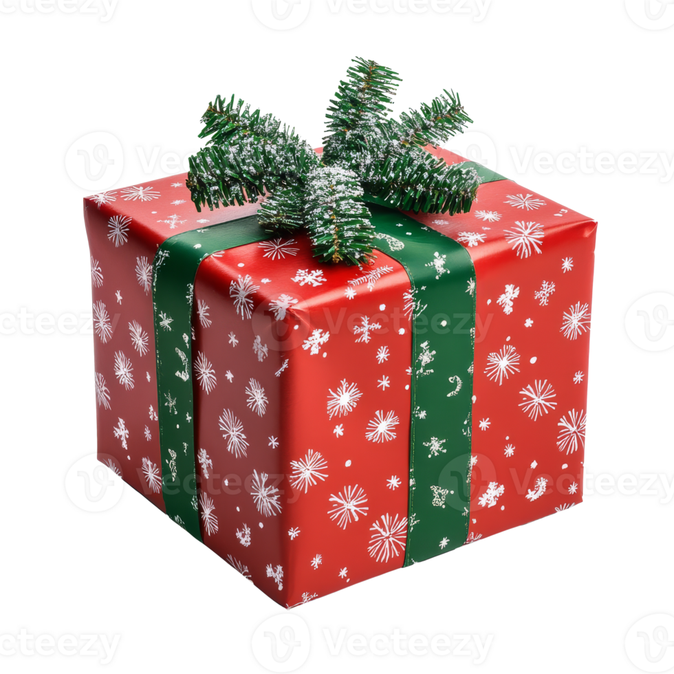 Festively wrapped Christmas gift png
