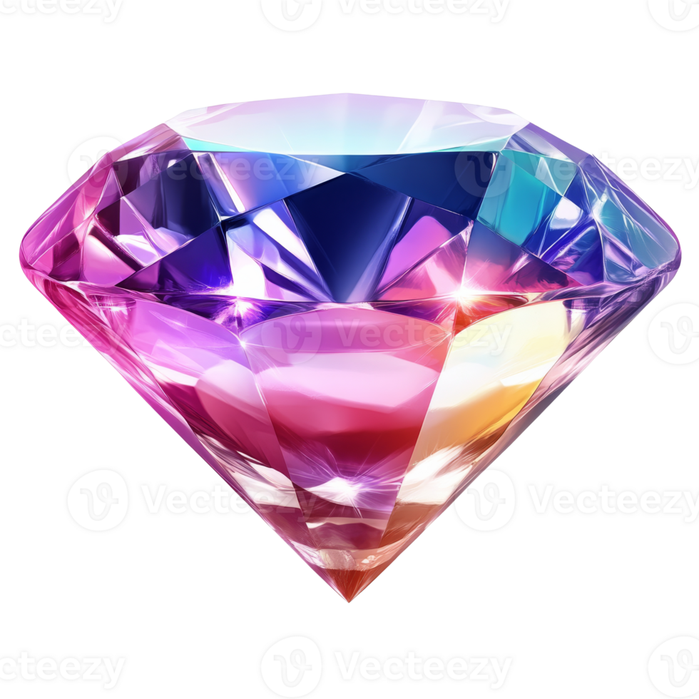Colorful diamond with geometric facets png