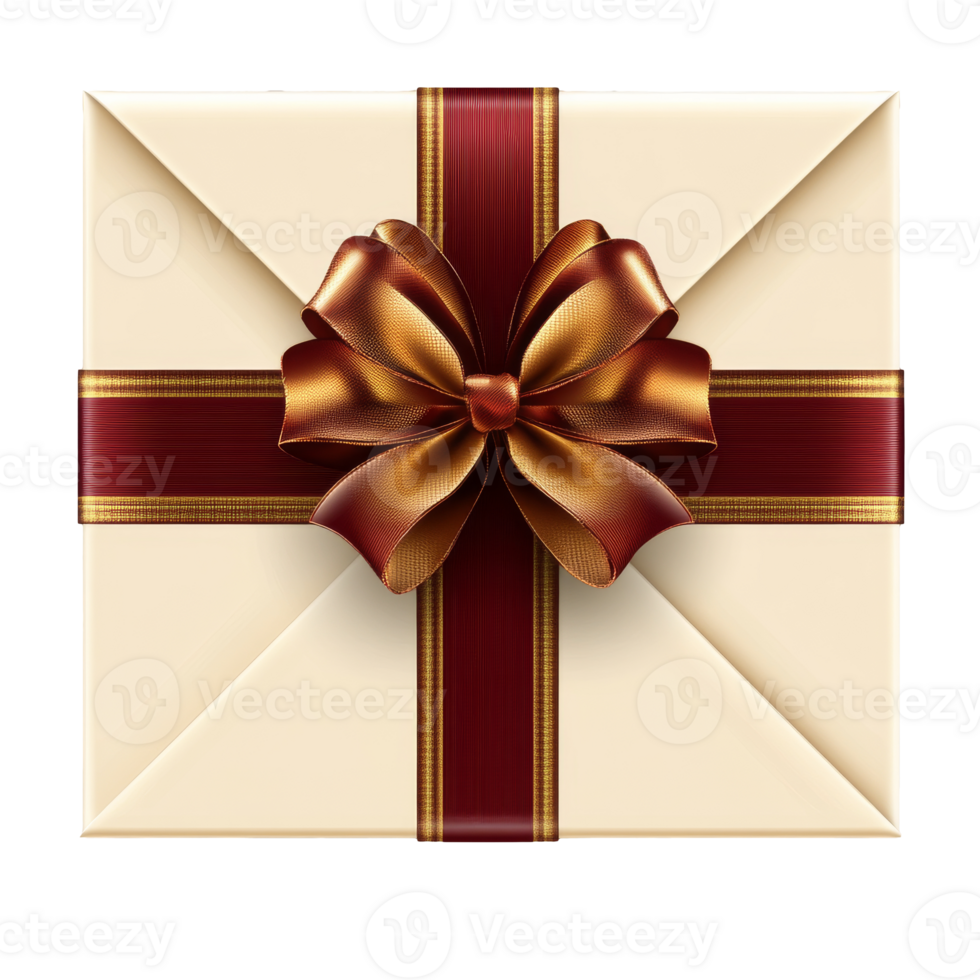 Elegant gift box with a stylish ribbon and bow png