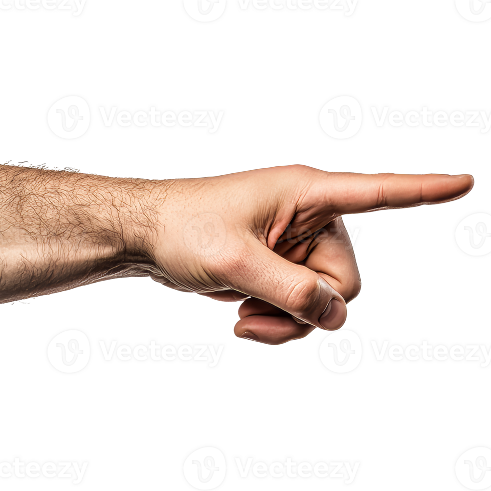 Hand pointing in a clear direction png