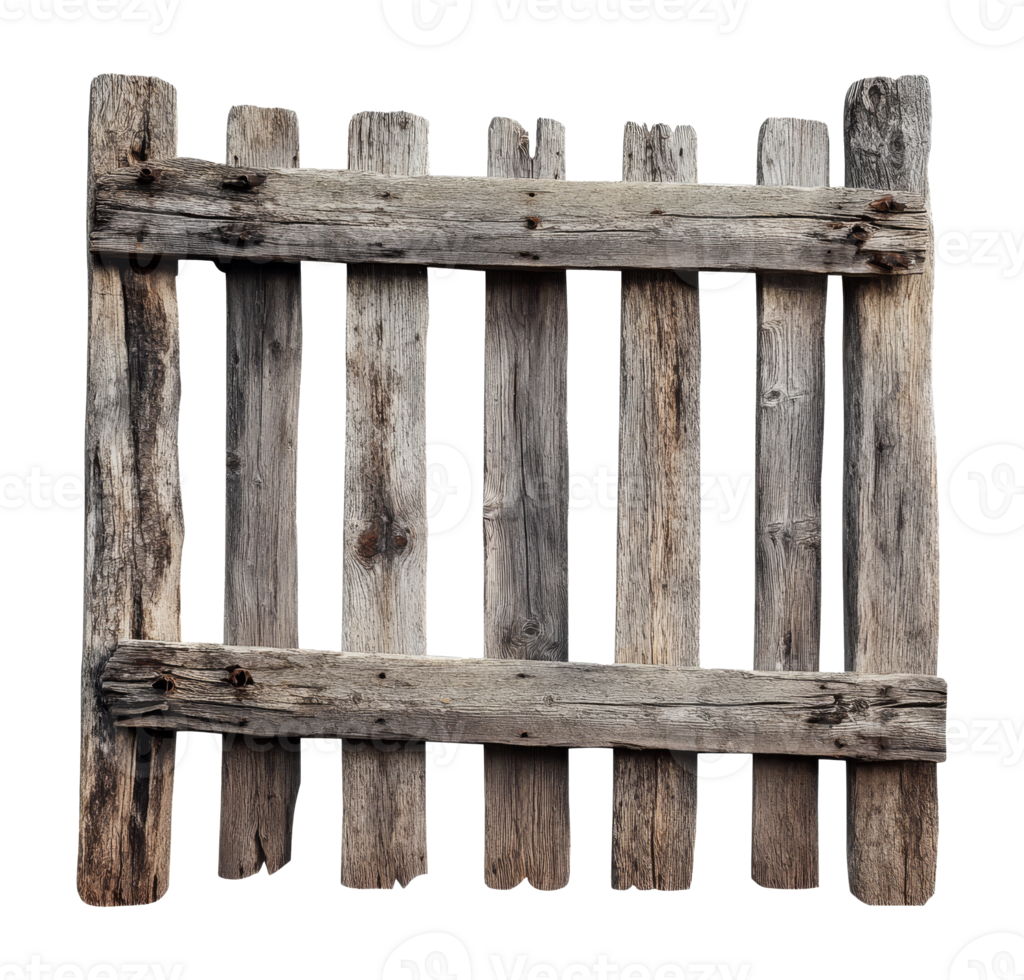 Weathered wooden pallet on display png