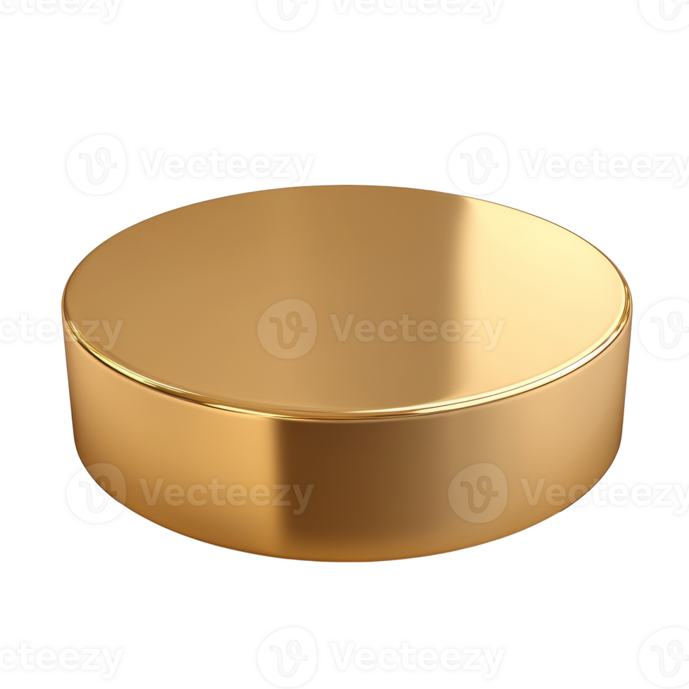 Shiny gold circular object on a plain surface png