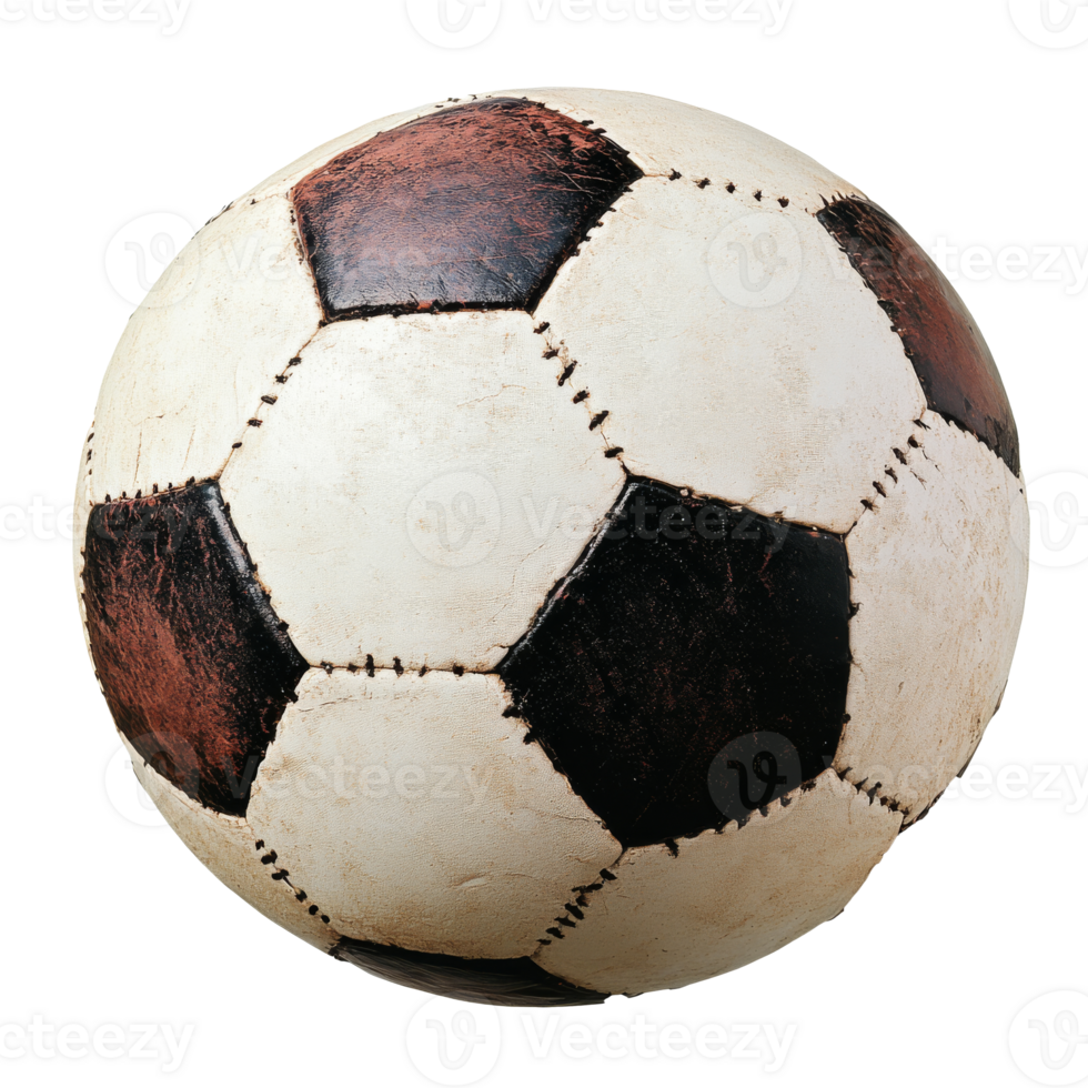 Black and white soccer ball on plain bg png