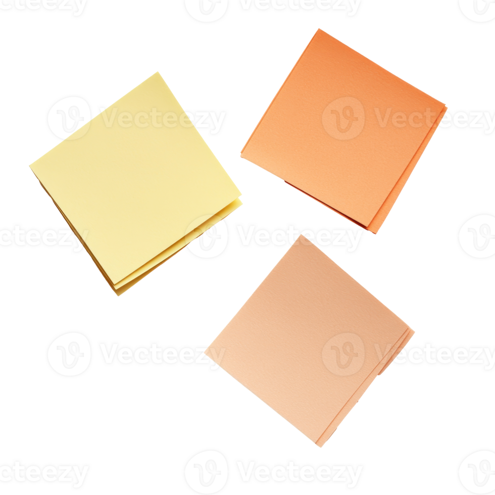 Colorful sticky notes on white png