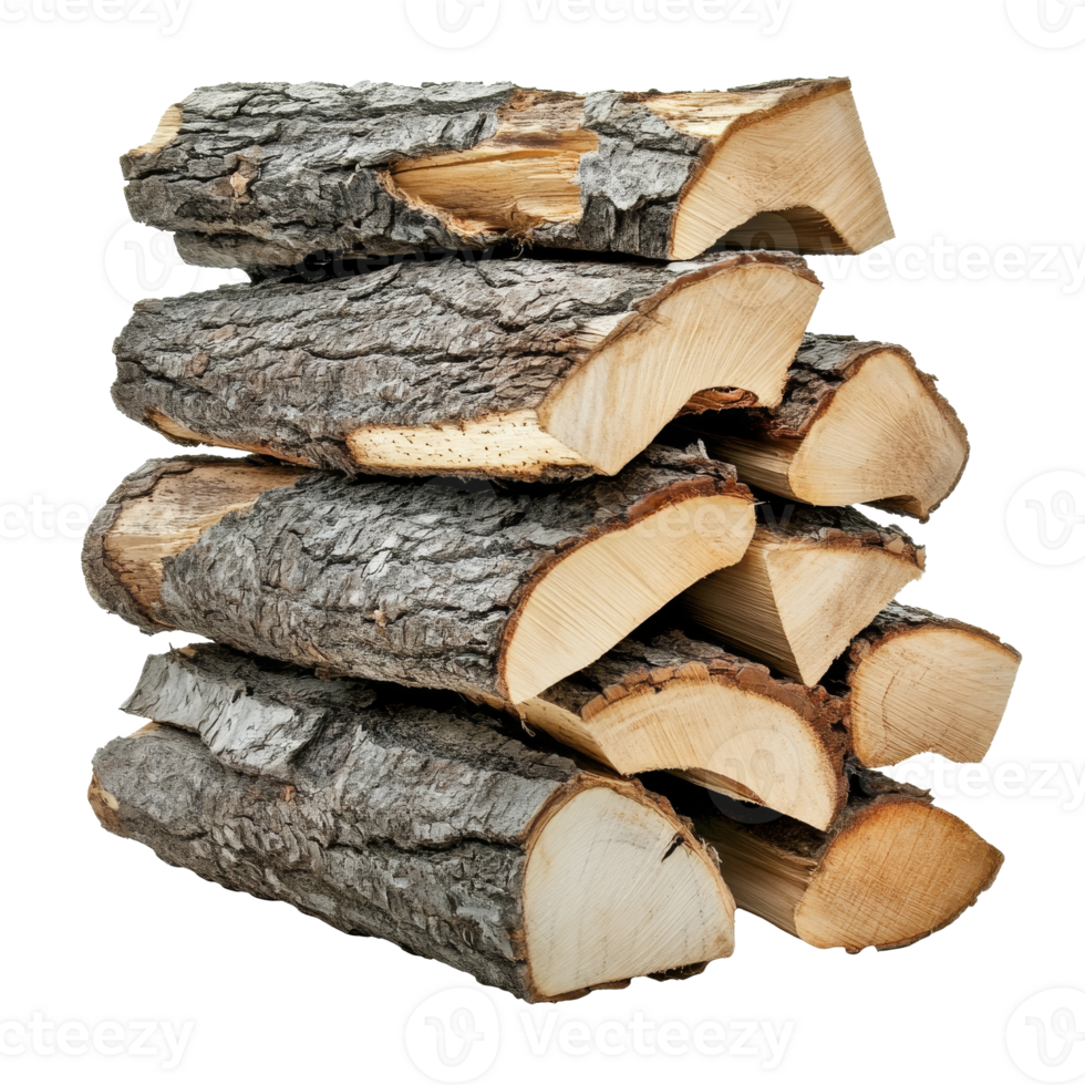 Pile of seasoned firewood ready for winter use png