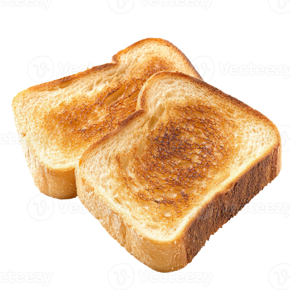 Freshly toasted bread slices on a white background png