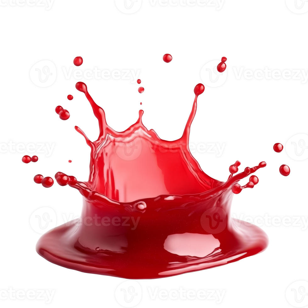 Bright splash of vibrant red liquid png