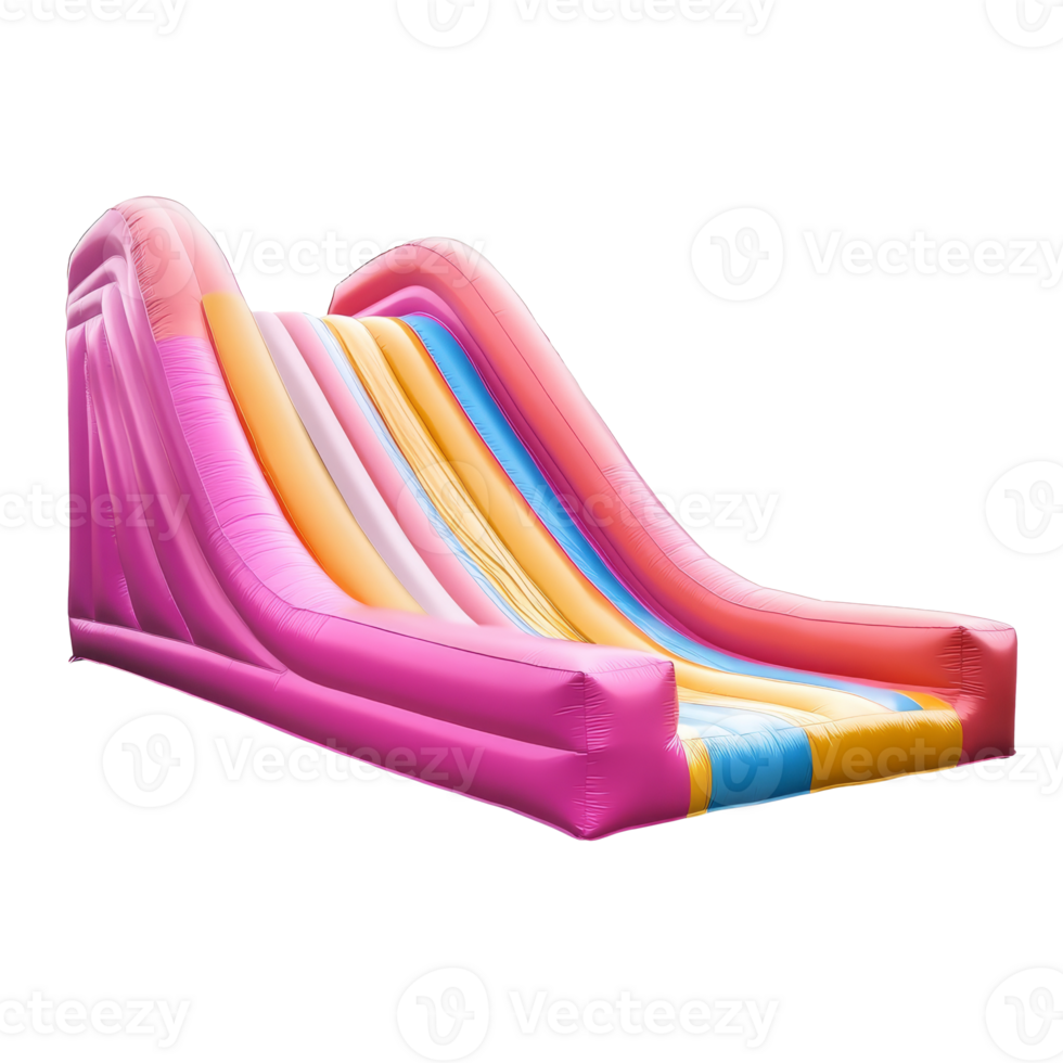 Colorful inflatable slide perfect for summer fun png