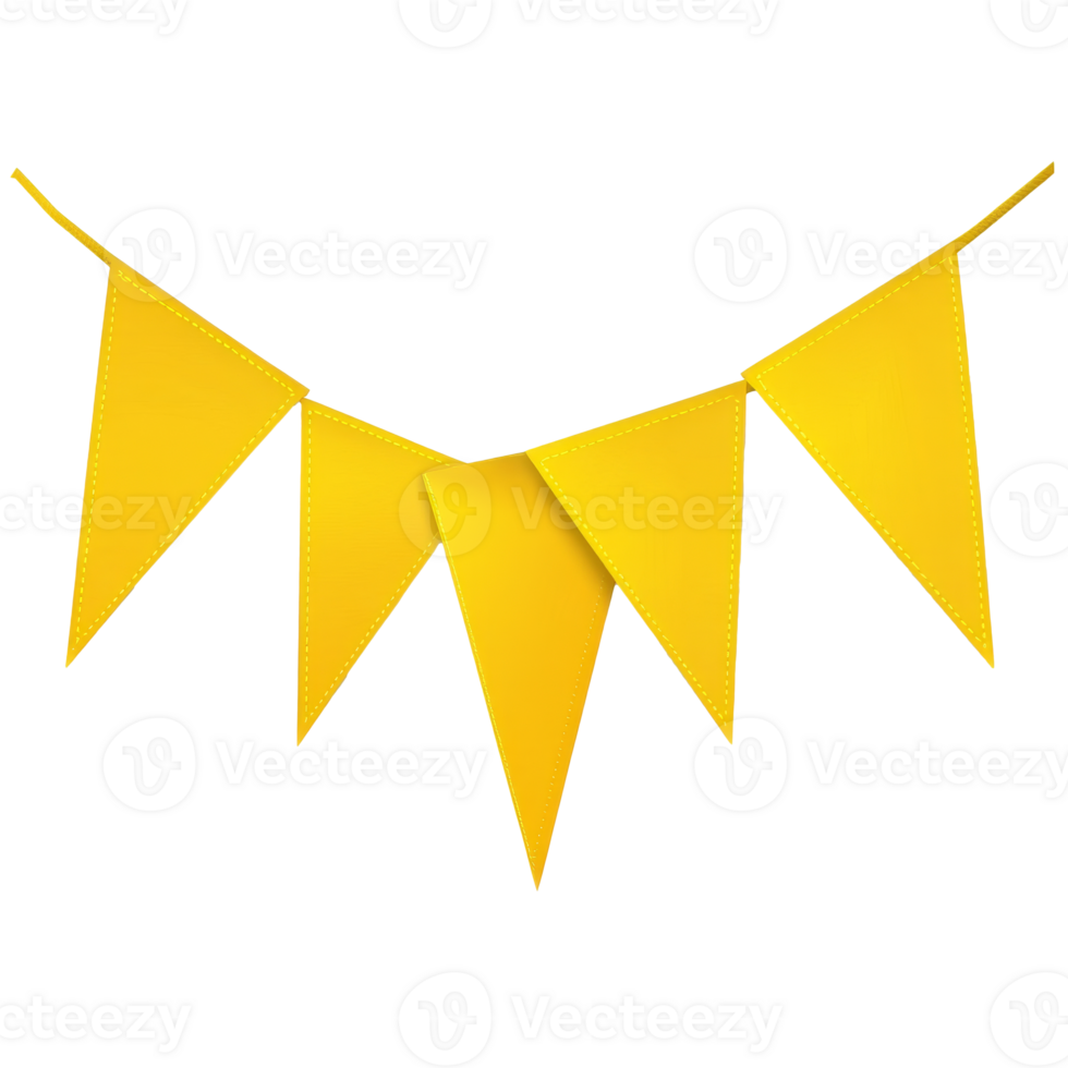 Yellow bunting for party decor png