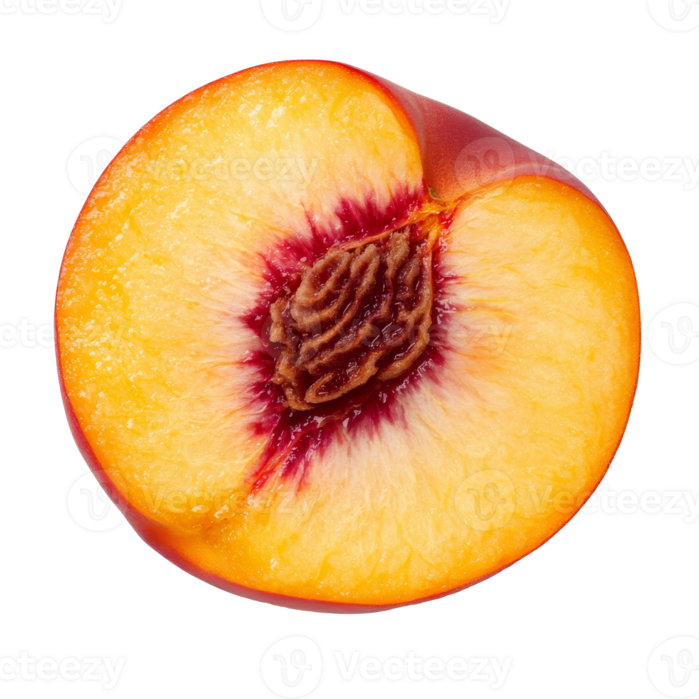 Juicy peach cut in half png