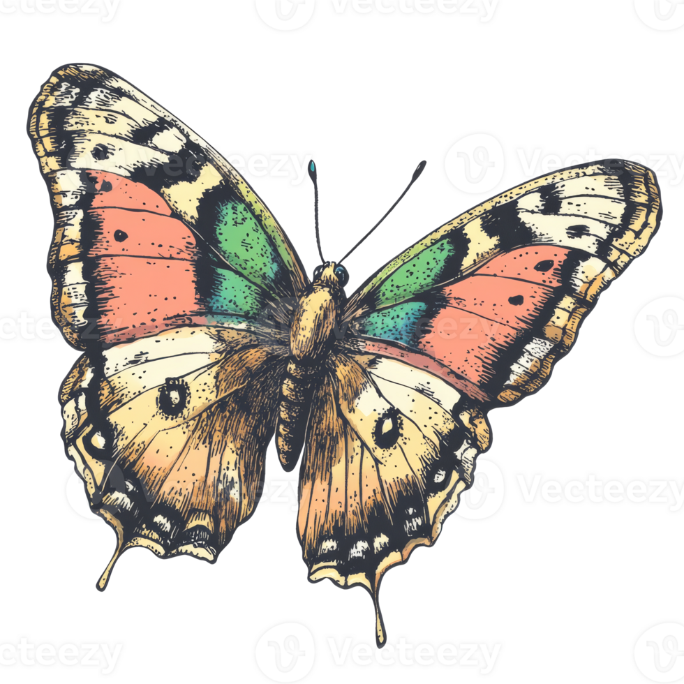 Bright butterfly on white background png
