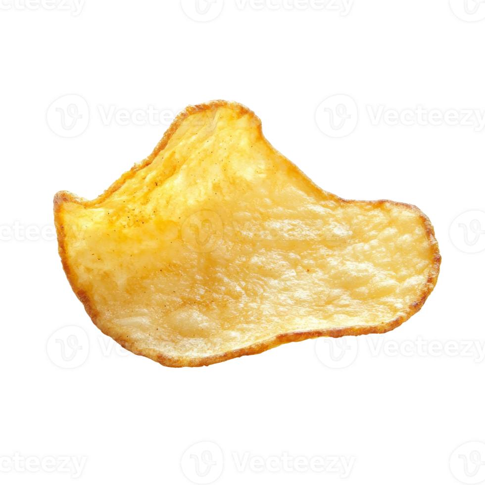 Crispy potato chip displayed on a white background png