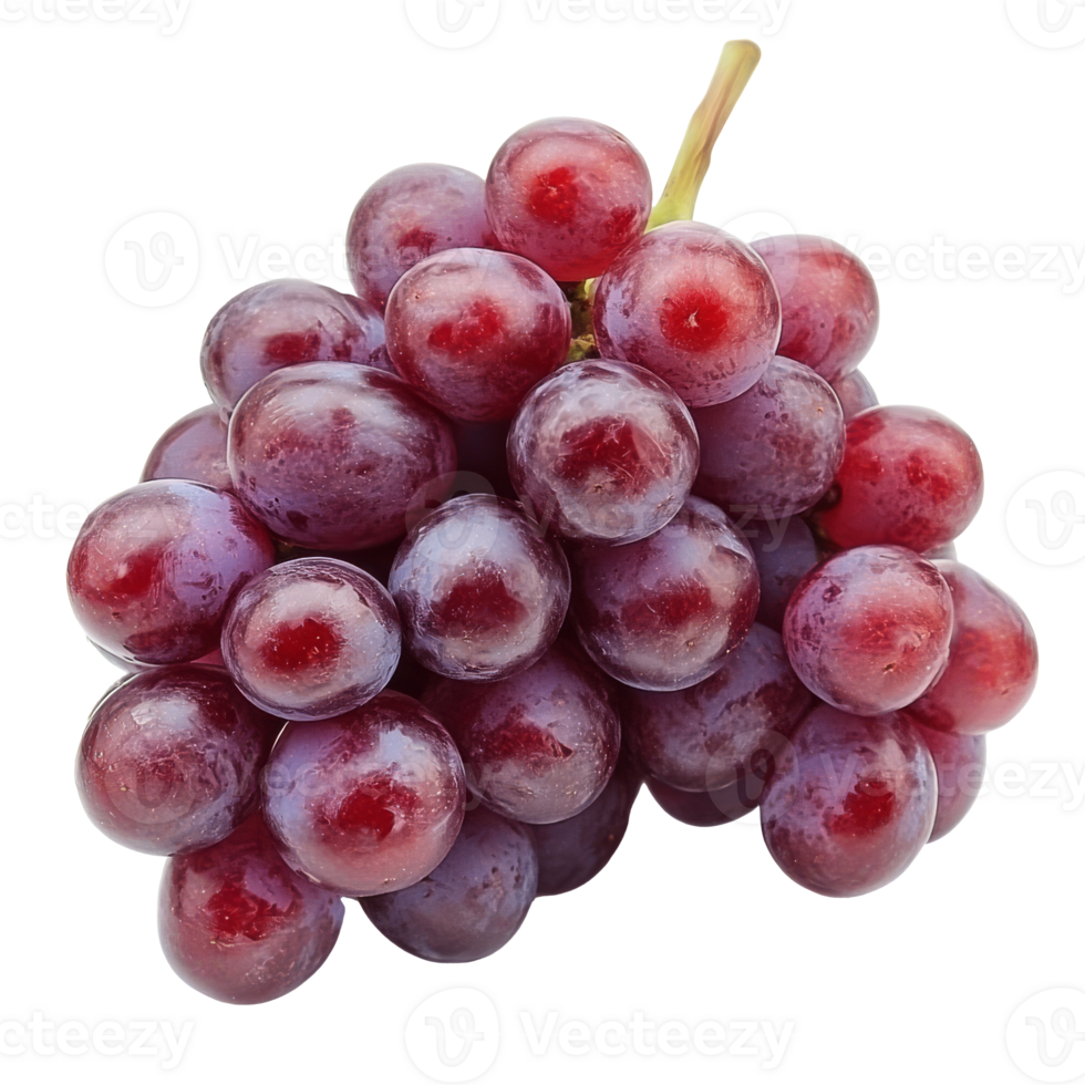 Red grapes on white background png
