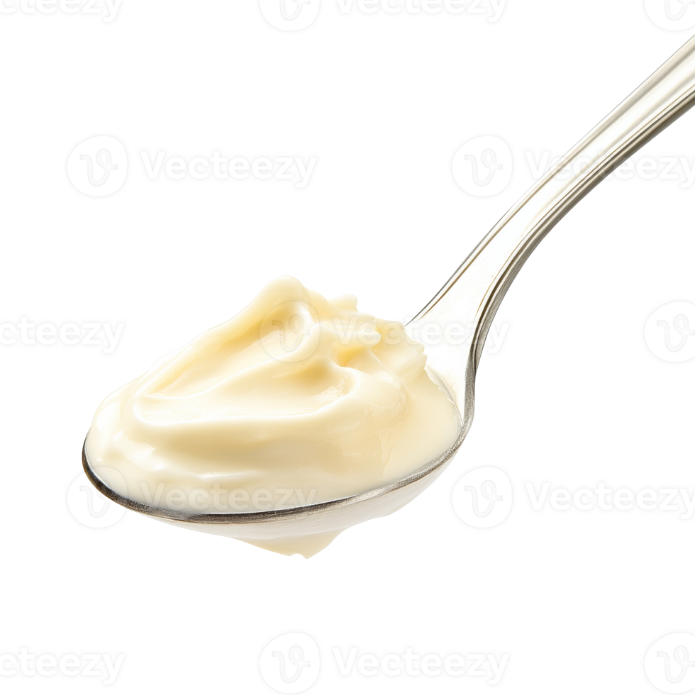 Spoonful of creamy mayonnaise ready for a sandwich png