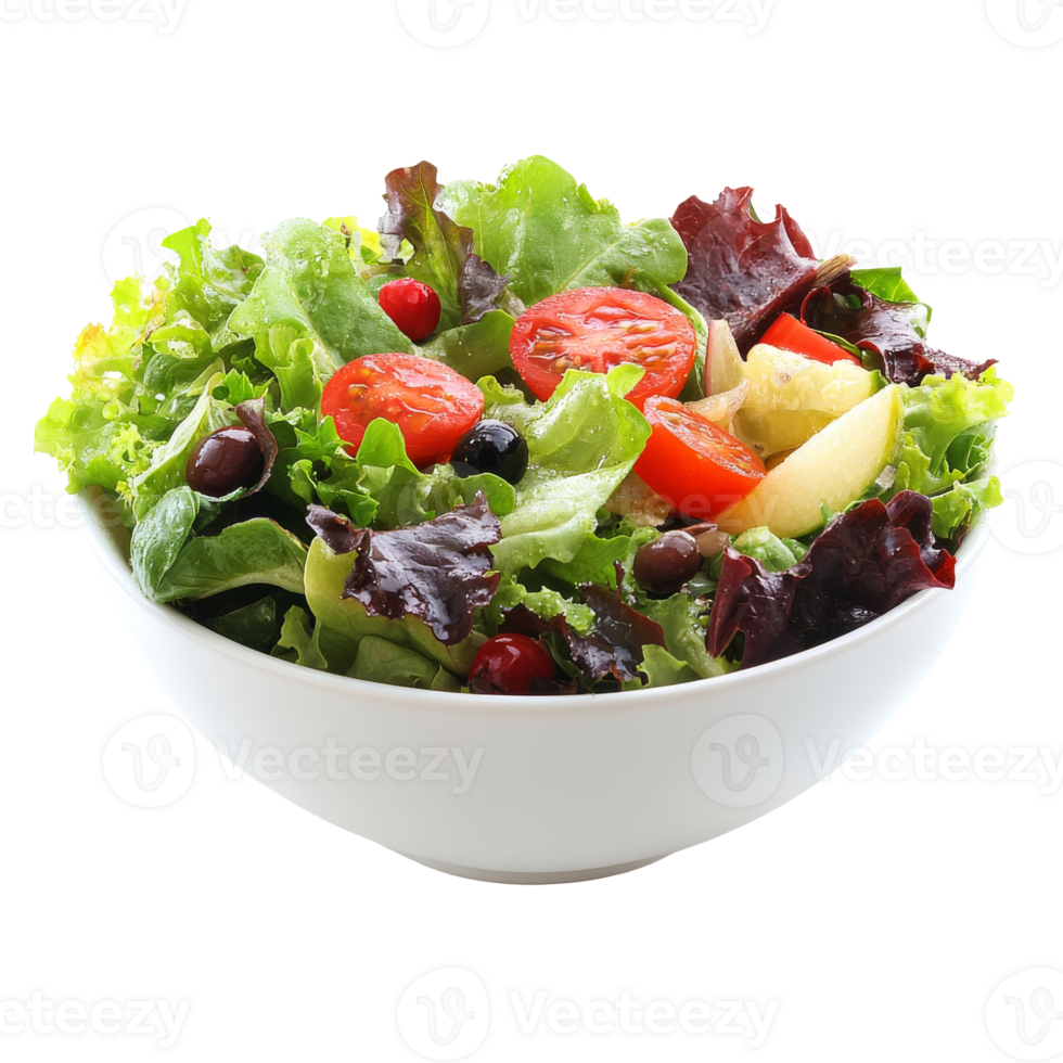 Fresh garden salad with tomatoes and mixed greens png