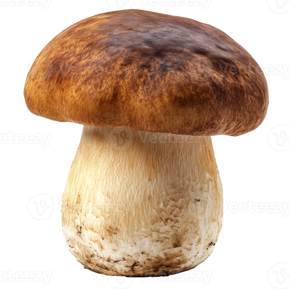 Large brown mushroom against a white backdrop png