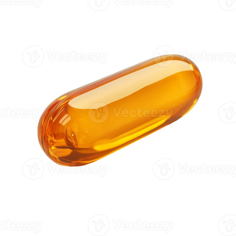 Bright orange capsule lying on a white surface png