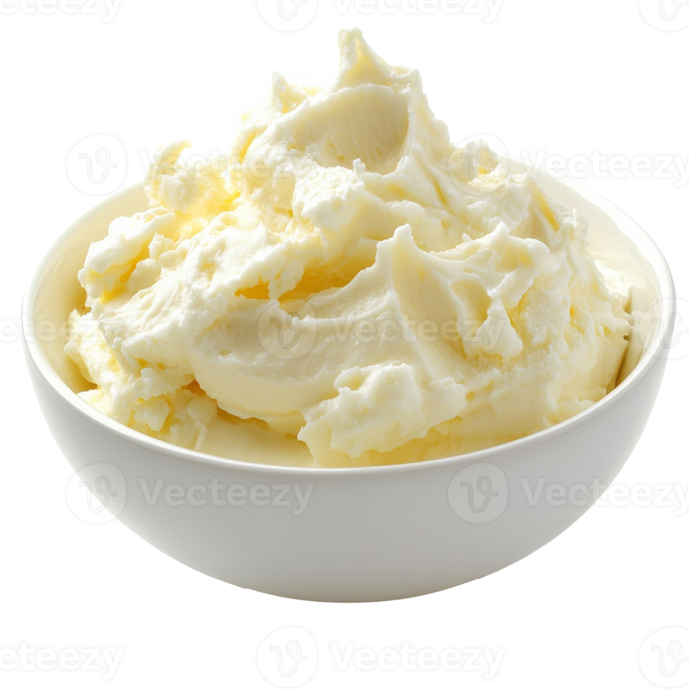 Creamy butter in a white bowl png