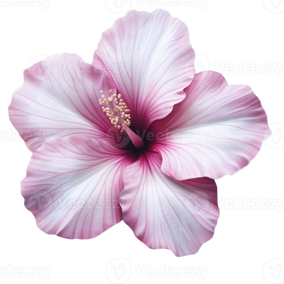 Delicate pink hibiscus flower in full bloom png