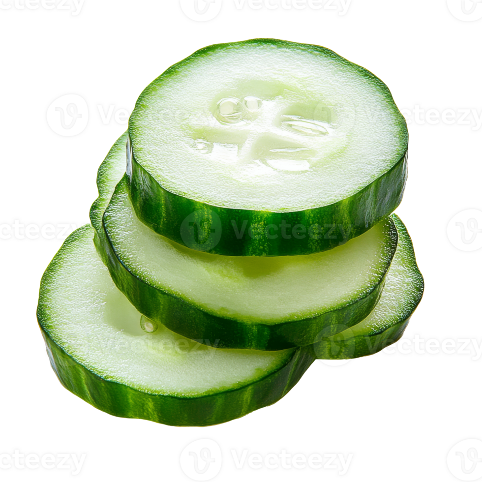 Neatly stacked fresh cucumber slices png