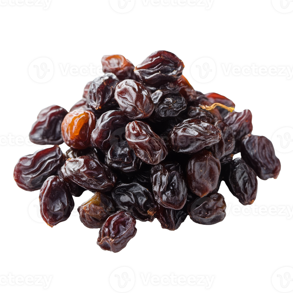 Piled dried black raisins ready to use png