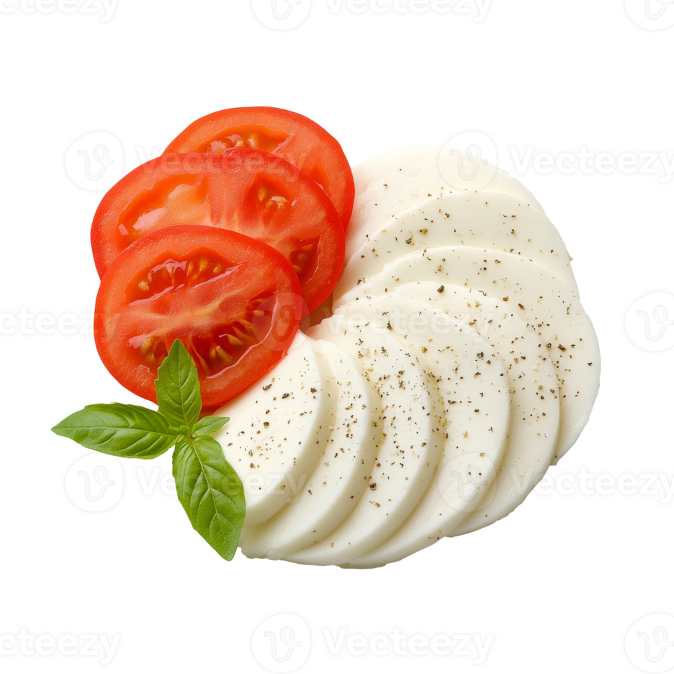 affettato pomodori e Mozzarella formaggio su un' piatto png