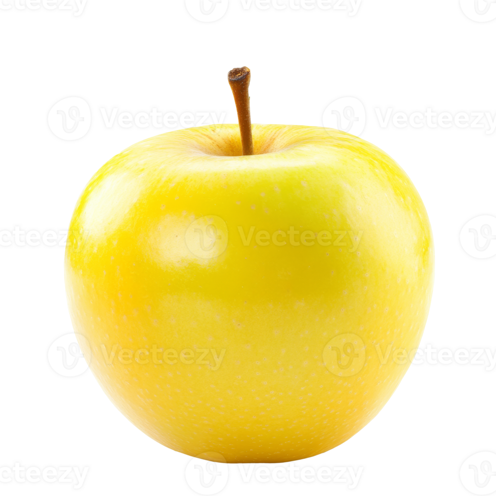 Fresh yellow apple on a white background png