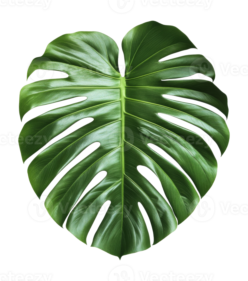 Intricate patterns on a large green leaf png
