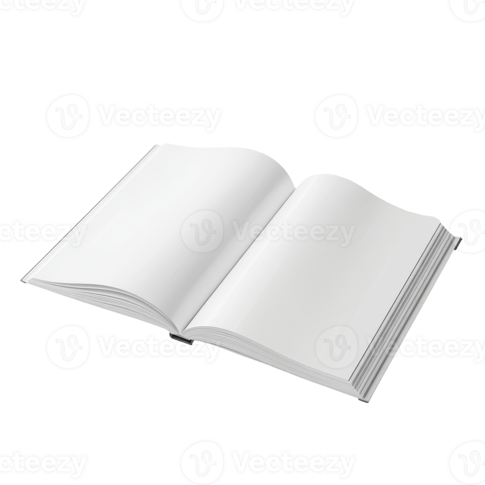 An open blank book resting on a flat surface png