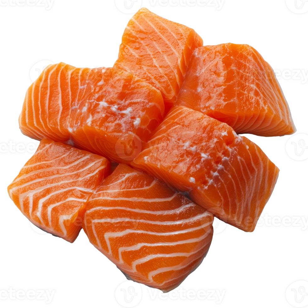 Fresh salmon fillets arranged on a clean surface png