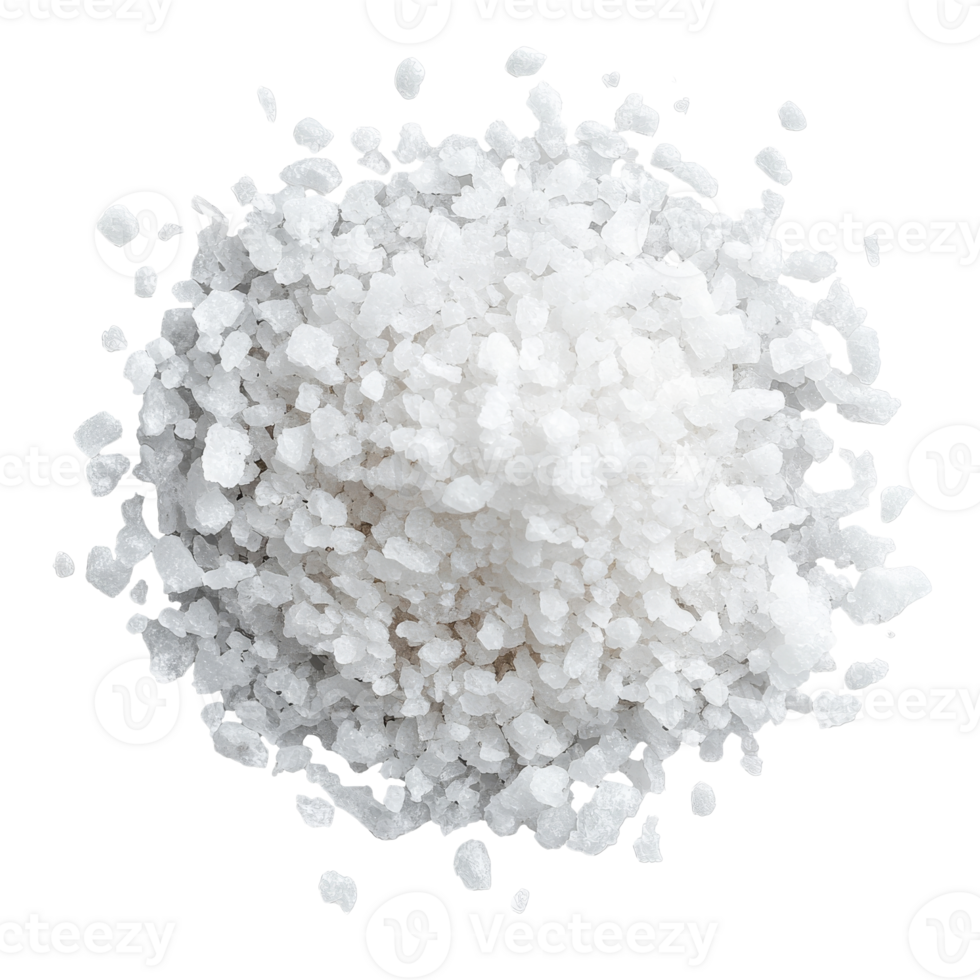 Fine sea salt in a mound on a white background png